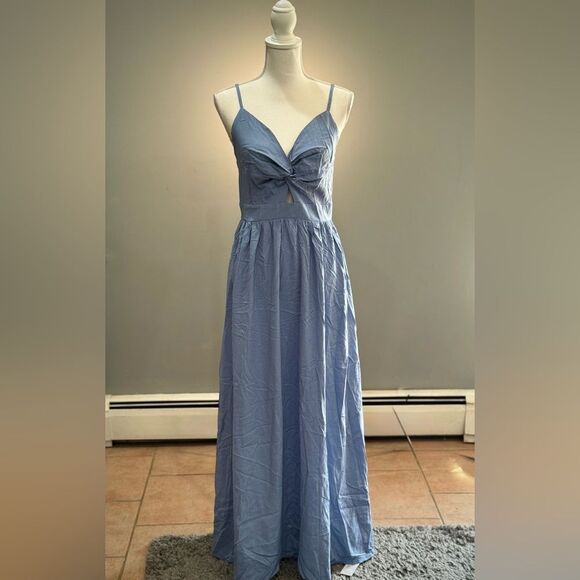 Blue Cupshe Tie-Back Maxi Dress Size M NWT - Picture 1 of 8